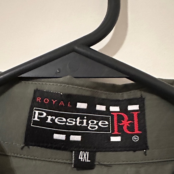 Men's Green Button-Down Shirt. 4XL - Picture 2 of 5